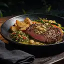 Imagen de referencia: Rib Eye al Carbón en Mantequilla de Ajo